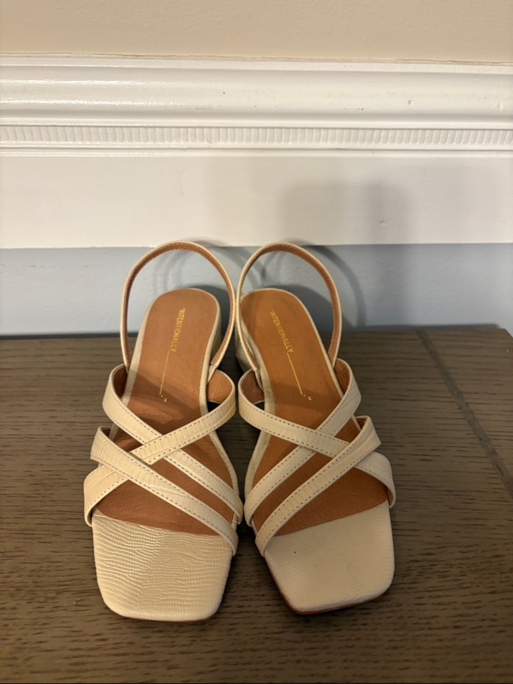 Intentionally Blank NWT Strappy Slingback Sandals in leather